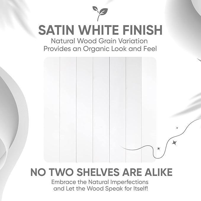 Homeforia White Floating Shelf 12 inch, High End Solid Real Wood Small 12inch Floating Shelves for Wall Mounted, White Wooden 12 in Floating Shelves, Heavy Duty Bracket, 12 X 6.5 X 1.75 inch, Set of 4
