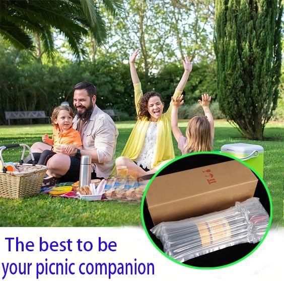 12 Packs Wine Bottle Travel Protector Bags, Inflatable Air Column Packaging Bubble Bag, Reusable Wine Bottle Protector,Wine Bottle Shipping & Packaging, Airplane Trave,with Free Inflator Pump.