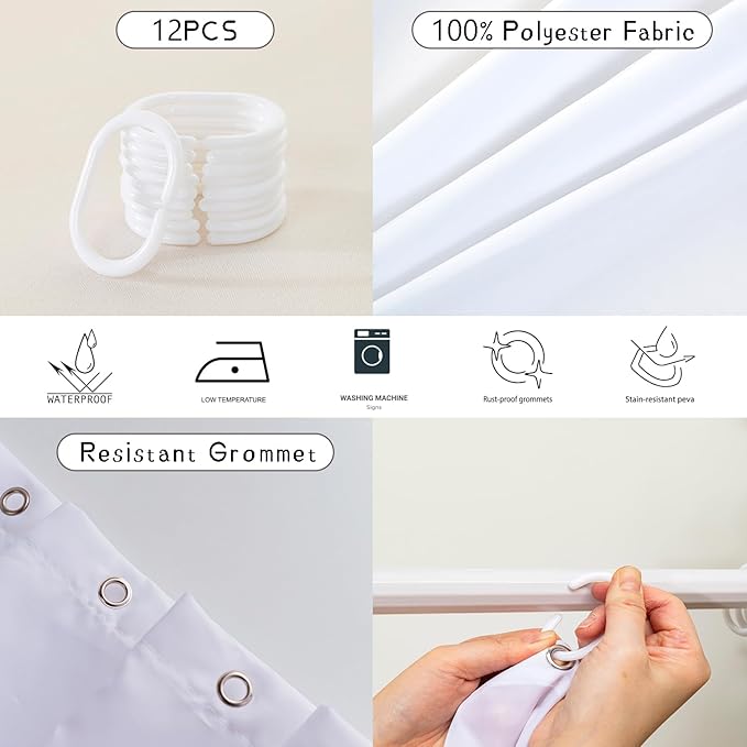 AILONEN Cartoon Mushroom Shower Curtain,Modern Shabby Chic Plants Fungus Themed Waterproof Bath Curtain,Minimalist Curtain for Bathroom Decor, 72" W x 84" H