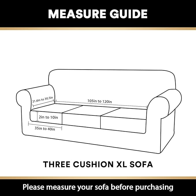 PrinceDeco Velvet Couch Cushion Covers 3 Pieces Velvet Separate Couch Cover Stretch Sofa Slipcover Washable Furniture Protector for Sectional Sofa Each Width Up to 40", Brown