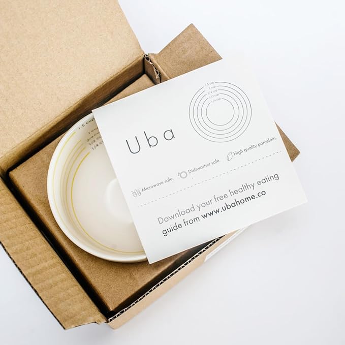 Uba Portion Control Bowl (PORCELAIN) for Measuring, Bariatric Diet, Diabetes & Healthy Eating