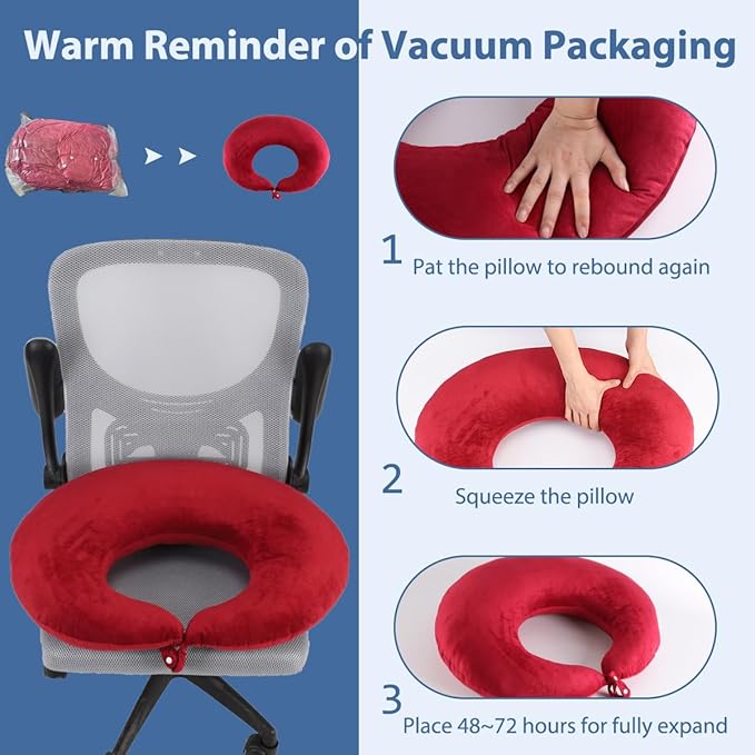 BBL Pillow After Surgery, BBL Pillow for Sitting Sleeping Driving, Hemorrhoid Pillow Seat Support Cushio for Butt with Hole, Butt Donut Pillow for Woman (Green)
