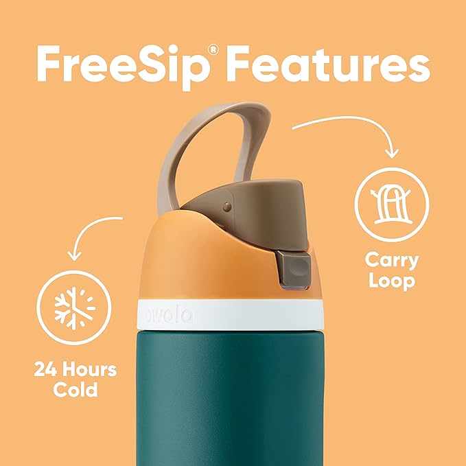 Owala FreeSip Insulated Stainless Steel Water Bottle with Straw, BPA-Free Sports Water Bottle, Great for Travel, 40 Oz, Forrestry