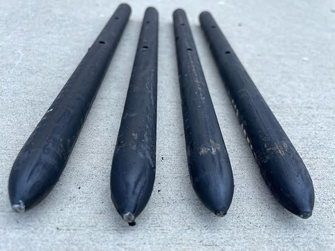 Sandbaggy Round Steel Concrete Form Stakes with Nail Holes - Rust Resistant Coating - Removable, Reusable (20, 3/4 in X 12 in)