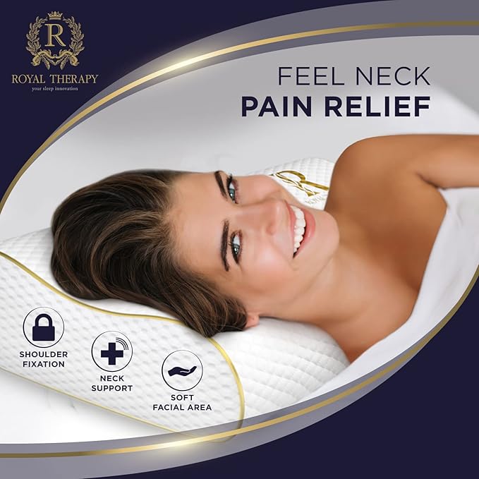 Royal Therapy Memory Foam Pillow, Cervical Pillow, King Contour Pillow, Side Sleeper Pillow, Orthopedic Pillow, Neck Support Pillow, Pillow for Neck Pain, Pillow for Side Sleepers, CertiPUR-US