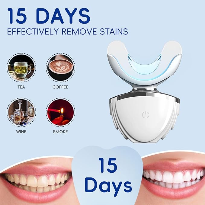 KIWIBIRD Teeth Whitening Kit for Sensitive Teeth – 3 Gel Pens, LED Light with Wireless Charging Case, IPX7 Waterproof, Enamel-Safe at-Home Dental Care Tool