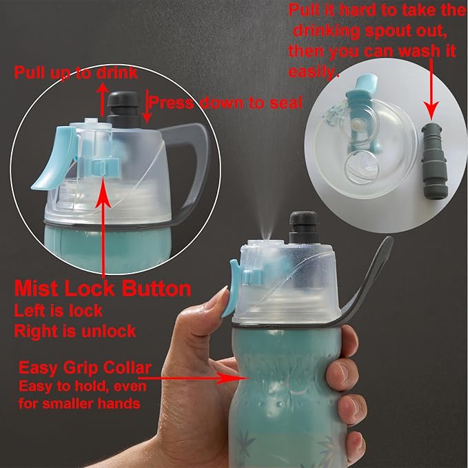Soccer Water Bottles Gifts for Boys Girls Misting Sports Water Bottle for Kids School 20 oz Insulated Leak Proof Mist and Sip Waterbottle