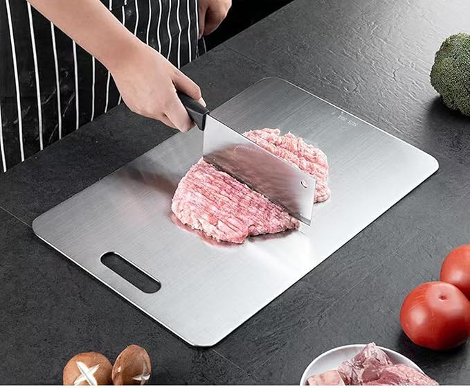 Titanium Cutting Board, New Upgrade Pure Titanium Cutting Boards for Kitchen,Food Grade 316 Stainless Steel Cutting Board,Double sided Dishwasher Safe 18.1 * 11.8inch