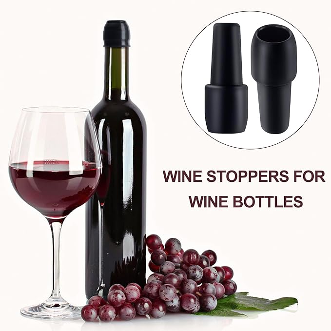 PAGOW 10 Pcs Reusable Wine Stoppers, Silicone Sparkling Wine Bottle Stopper, Wine Sealer Wine Stopper for Champagne Beer Beverage Prosecco Keeping Fresh