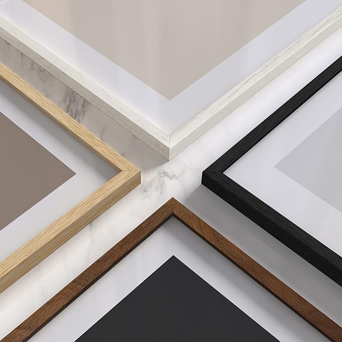 HAUS AND HUES Beige Wood Oak 8x10 Picture Frame, Set of 3 - Modern Wood Wall Art Display - Lightweight 8x10 Frame Set of 3 for Art Prints, Photos, Posters - Ready-to-Hang Vertically & Horizontally