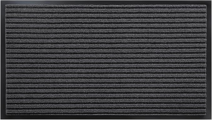 Yimobra Front Door Mat Outdoor Indoor Entrance, 100% Waterproof All-Season All Weather Doormat, Welcome Matt Outside Entry, Non Slip, Low Profile, Heavy Duty Patio Porch Floor Mats,36 x 24,Grey
