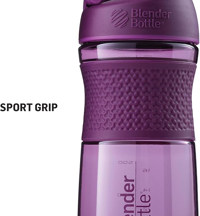 BlenderBottle SportMixer Shaker Bottle Perfect for Protein Shakes and Pre Workout, 28-Ounce, Black