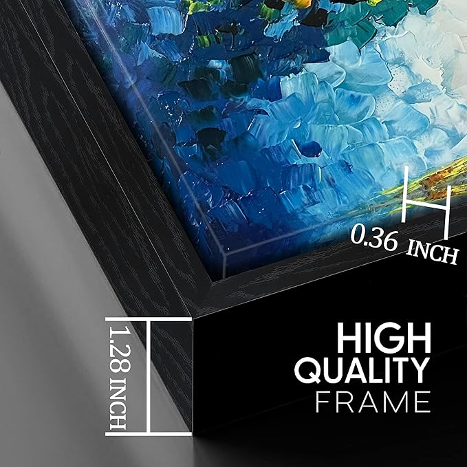 Hand Painted Colorful Tree Painting for Living Room - Bedroom Signs Wall Decor Above Bed - Large Framed Wall Art Size 29" x 59"