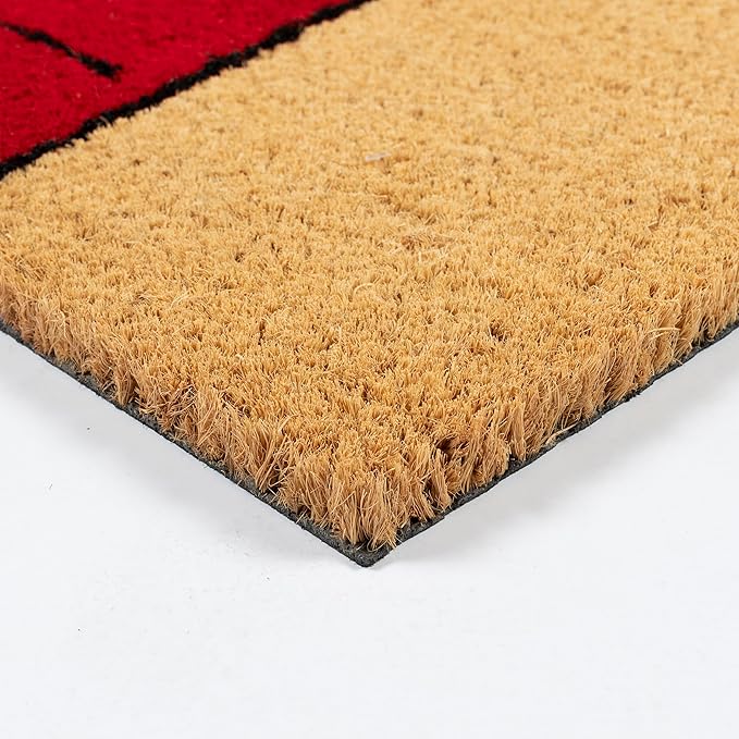 Gertmenian Peanuts Snoopy Coir Doormat - 2x3 Welcome Mat (2-Pack), Ideal for High Traffic Areas in Front Door, Garage, Entryway - House/Peanut Patch, 80003