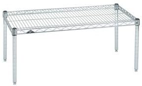Omega Products Corporation 18" Deep x 72" Wide x 14" High Chrome Stationary Dunnage Rack