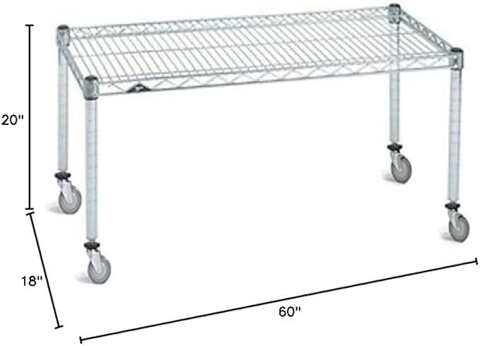 Omega Products Corporation 18" Deep x 60" Wide x 20" High Chrome Mobile Dunnage Rack