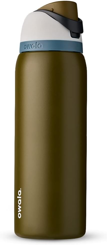 Owala FreeSip Insulated Stainless Steel Water Bottle with Straw, BPA-Free Sports Water Bottle, Great for Travel, 40 Oz, Forrestry