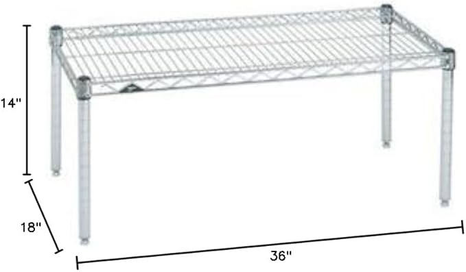 Omega Products Corporation 18" Deep x 36" Wide x 14" High Chrome Stationary Dunnage Rack