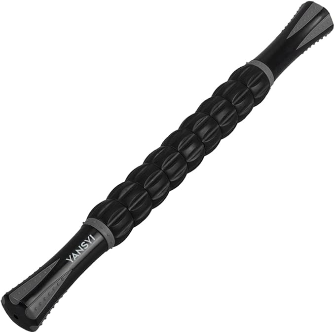 Yansyi Body Massage Roller Stick for Athletes - Release Myofascial Trigger Points Reduce Muscle Soreness Tightness Leg Cramps & Back Pain for Physical Therapy & Recovery (Gray)