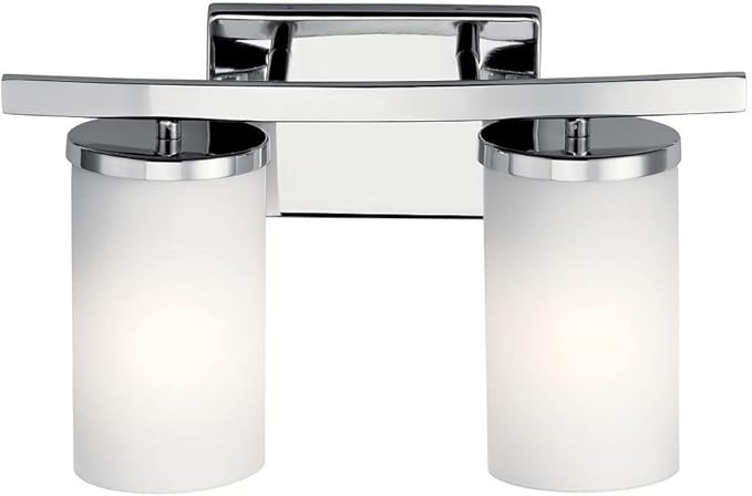 Kichler Crosby 15" 2 Light Vanity Light Satin Etched Cased Opal Brushed Nickel