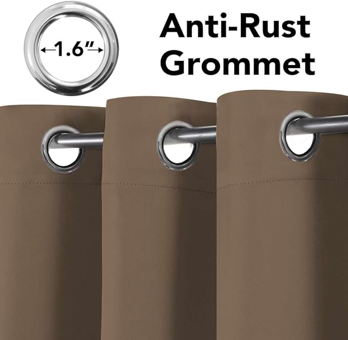 H.VERSAILTEX Blackout Curtains 84 inches Long for Living Room Thermal Insulated Room Darkening Window Treatment Panels Drapes Light Reducing Curtains for Bedroom, 2 Panels, 52" W x 84" L, Macchiato