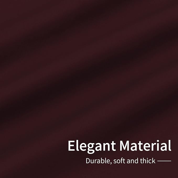 Easy-Going Blackout Curtains for Bedroom, Solid Thermal Insulated Grommet and Noise Reduction Window Drapes, Room Darkening Curtains for Living Room, 2 Panels (42x95 in, Wine)