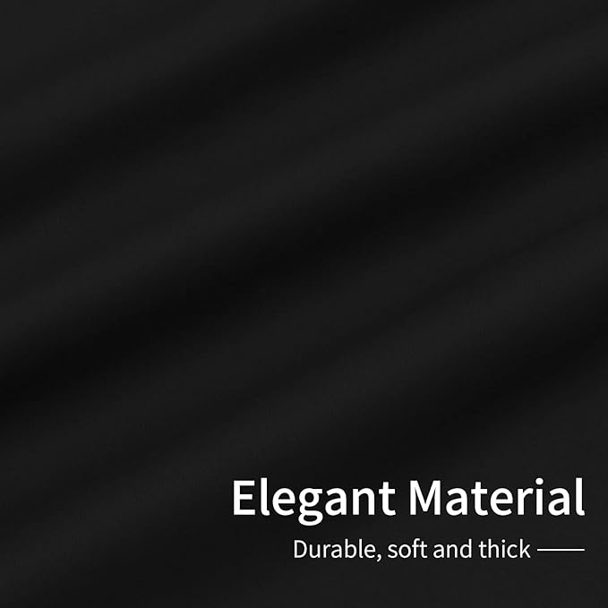 Easy-Going Blackout Curtains for Bedroom, Solid Thermal Insulated Grommet and Noise Reduction Window Drapes, Room Darkening Curtains for Living Room, 2 Panels (34x54 in, Black)