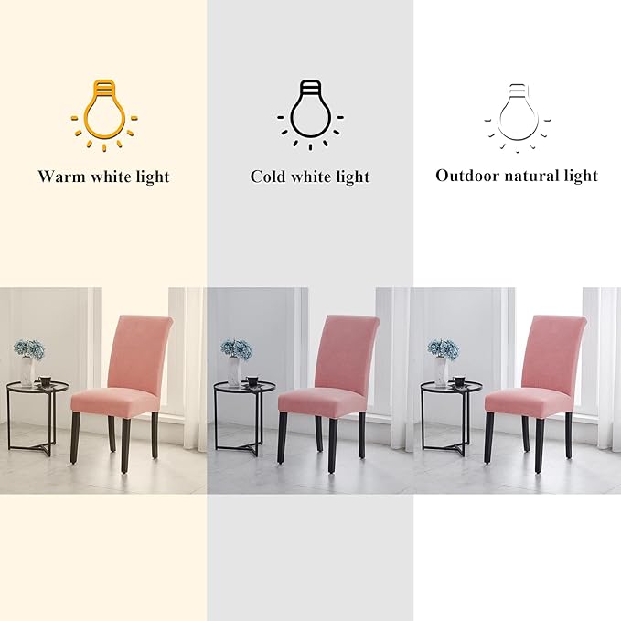 Joccun Chair Covers for Dining Room Set of 8, Dining Chair Slipcovers Stretch Dining Room Chair Covers Seat Protector,Washable Parsons Chair Cover for Home,Hotel,Banquet(Dusty Pink,8 Pack)