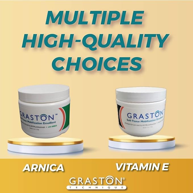 Graston Technique Vitamin E Enriched Emollient - 4oz Jar, Ideal for IASTM Lotion & Massage Therapy Cream, Perfect Vitamin E Cream for Massage and Physical Therapy, 6-Pack