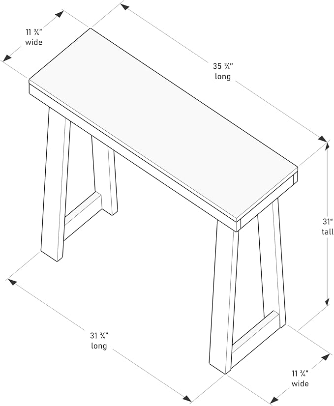 Plank+Beam Solid Wood Console Table, 36 Inch, Sofa Table, Narrow Entryway Table for Hallway, Behind The Couch, Living Room, Foyer, Easy Assembly, Walnut
