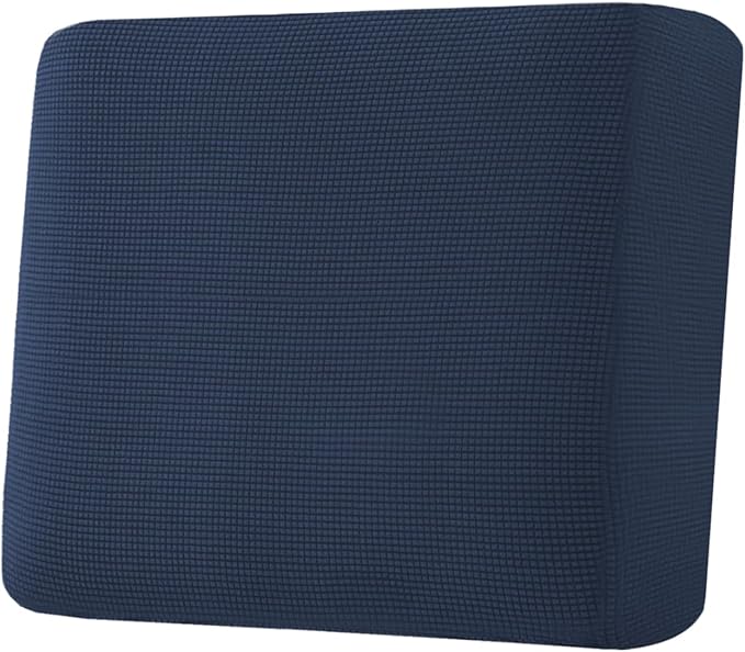 H.VERSAILTEX Super Stretch Individual Seat Cushion Covers Sofa Covers Couch Cushion Covers Slipcover Sets Thick Jacquard Textured Twill Fabric (1 Piece Chair Cushion Cover, Navy)