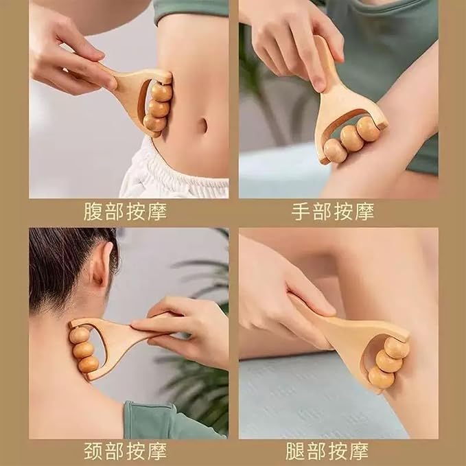 7-in-1 Lymphatic Drainage Massager Set，Wood Therapy & Cellulite Massager Tools for Gua Sha, Full Body Meridian Detox (Face/Head/Waist/Legs)，Maderotherapie Outils for Body Sculpting, lymphatic roller