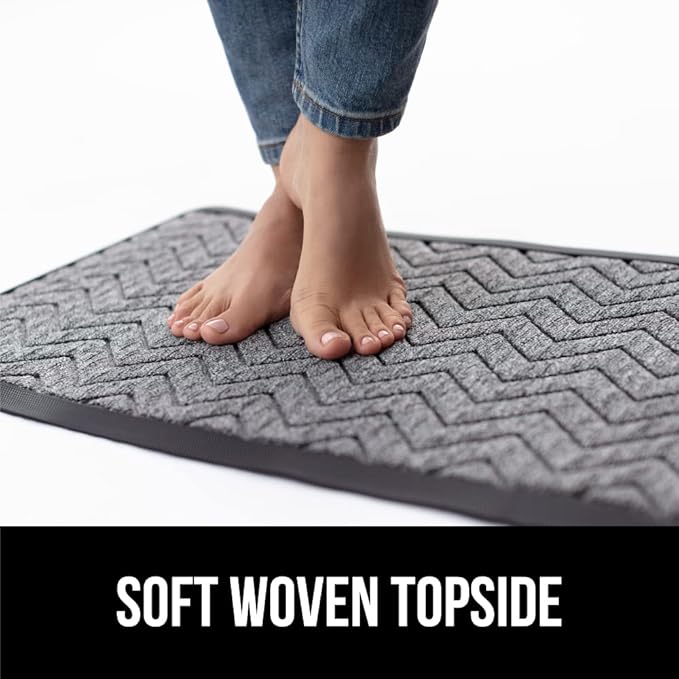 GORILLA GRIP All-Season WeatherMax Doormat, 72x24, Durable Natural Rubber, Stain and Fade Resistant, Low Profile, Indoor Outdoor Door Mats, Easy Clean Patio Entrance Mat, Steel Chevron