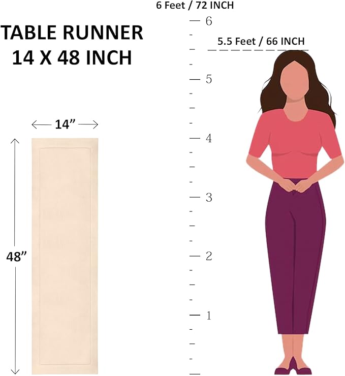 Solino Home Linen White Table Runner 48 Inches - Classic Hemstitch, 100% Pure Linen Coffee Table Runner 14 x 48 Inch Ideal for Dresser Tables - Fall, Autumn, Halloween, Thanksgiving