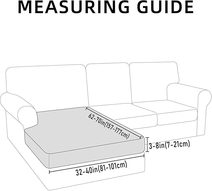 hyha Waterproof Couch Cushion Covers, Sectional Sofa Slipcovers Washable, L Shape Chaise Dog Couch Covers for Sectional Sofa, Universal Furniture Protector (1 Piece for Chaise XL, Taupe)