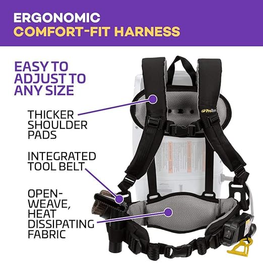 ProTeam Backpack Vacuums, ProVac FS 6 Commercial Backpack Vacuum with HEPA Media Filtration and Restaurant Tool Kit, 6 Quart, Corded