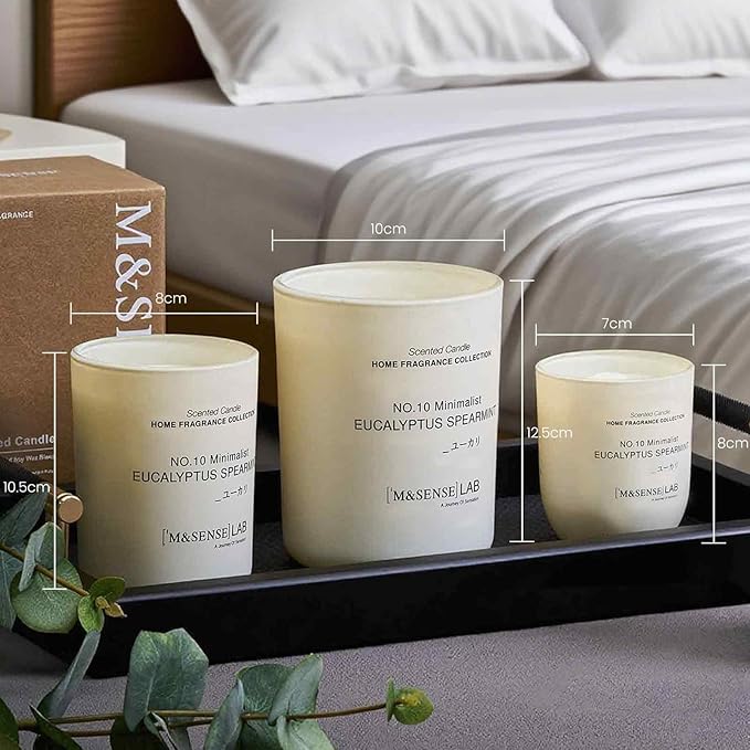 M&SENSE Natural Soy Candle| Linen Breeze | 16.6 oz, 95H Burn | Minimalist Scented Candle for Relaxation, Gifting, Home Décor | for Bedroom, Office, Party Large
