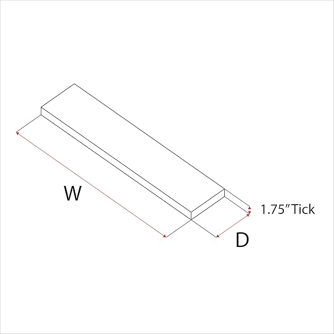 URBANDI, Rustic Floating Shelves, Set of 2, Hidden Bracket, Solid Wood, Heavy Duty, Wall Mounted Shelves, (Grey, 36Wx12D)