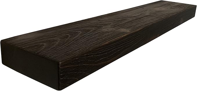 joelsantiques 60 Inch Wooden Floating Shelves for Wall - 60x8x2 in - Made of Natural Wood - Long Heavy Duty Rustic Wall Shelves for Bedroom - Perfect for Living Room, Kitchen - Made in USA - Mocha