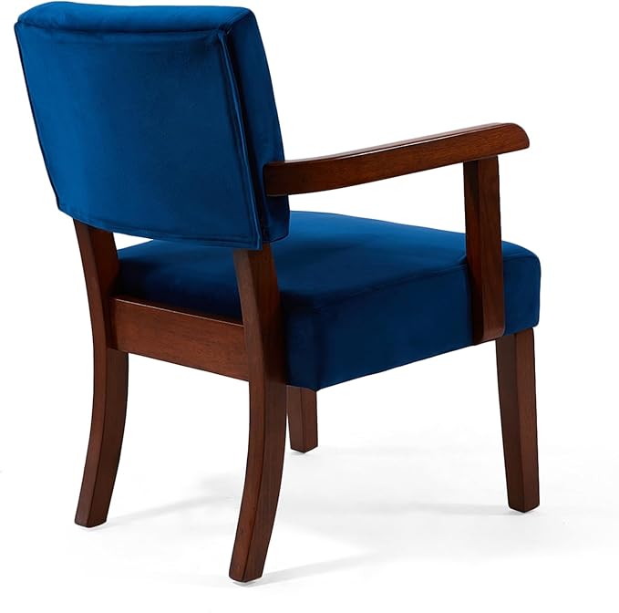 Accent Chair Set of 2 with Table, Living Room Chairs with Velvet Soft Seat & Armrests for Living Room Bedroom Reading Room Waiting Room (Velvet Navy)
