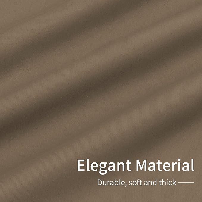 Easy-Going Blackout Curtains for Bedroom, Solid Thermal Insulated Grommet and Noise Reduction Window Drapes, Room Darkening Curtains for Living Room, 2 Panels (42x95 in, Camel)
