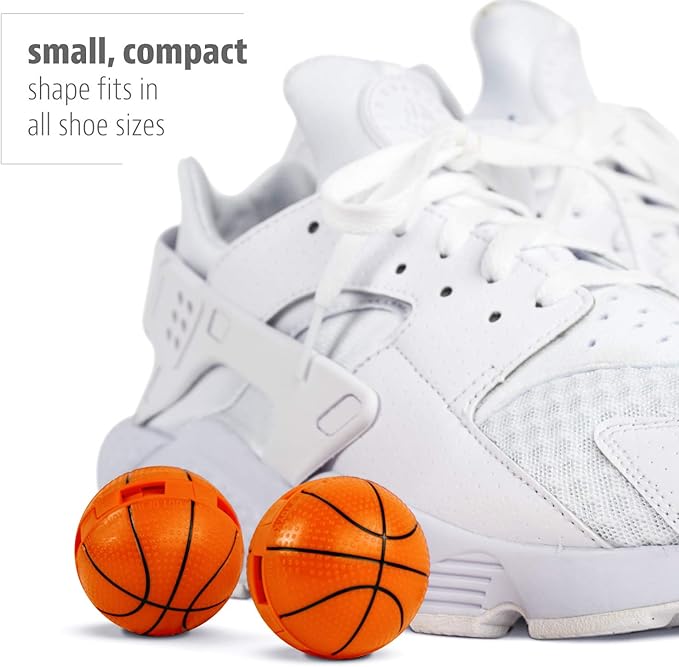 Sneaker Balls Odor-Fighting Shoe Fresheners, Eliminates Unpleasant Smells, Perfect For Sneakers, Gym Bags, Gear Bags, Drawers, Lockers, And More!, Basketball, 2 Pack