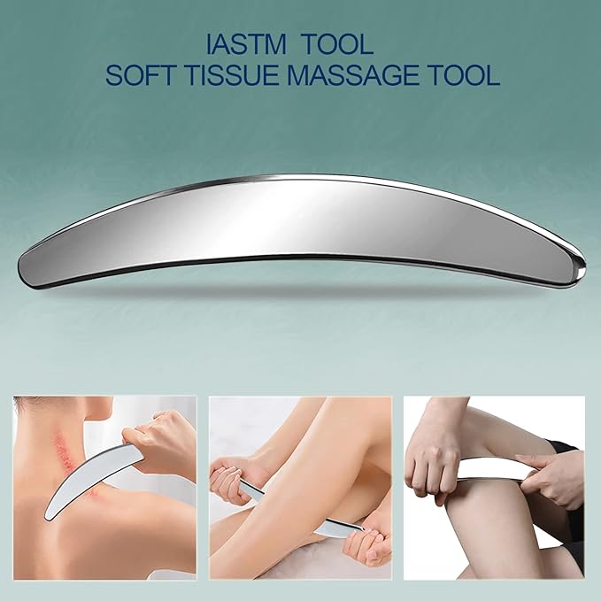 BYYDDIY 3 in 1 Stainless Steel Muscle Scraper Tools Set,Scraping Massage Tools for Physical Therapy,Derma Edge Massage Tool & GuaSha Massage Scraper Tool,IASTM Tools for Body (SXC)