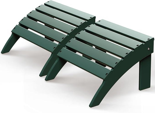 GREENVINES Adirondack-Ottoman | Set of 2 | HDPE Plastic | Outdoor Footrest | All Weather | Foot Rest | Foot Stool | Forest | for Adirondack Chair | for Patio Backyard Pool