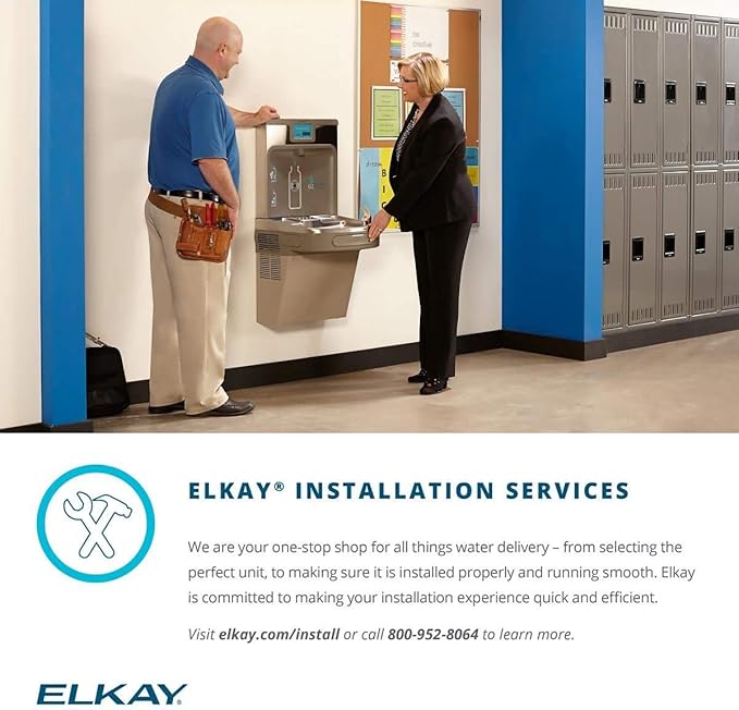 Elkay EZSDWSLK Bottle Filling Station and Cooler, 38.63 x 19.00 x 0.00 inches, Light Gray Granite