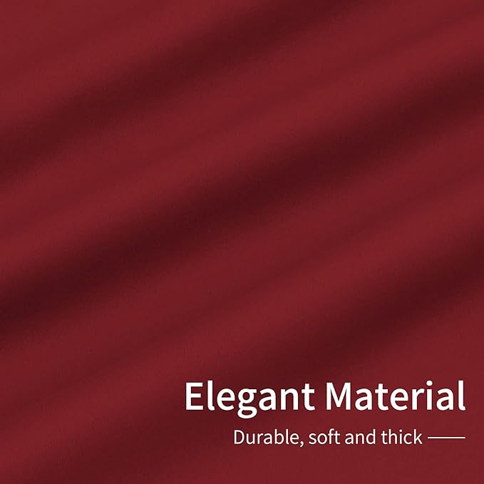 Easy-Going Blackout Curtains for Bedroom, Solid Thermal Insulated Grommet and Noise Reduction Window Drapes, Room Darkening Curtains for Living Room, 2 Panels(42x72 in, Christmas Red)