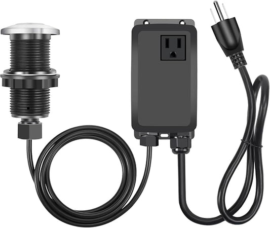Garbage Disposal Air Switch Kit, Garbage Disposal Button, Sink Top Waste Disposer On/Off Switch, UL Listed Air Switch Compatible with All Garbage Disposals (Brushed Stainless Steel）