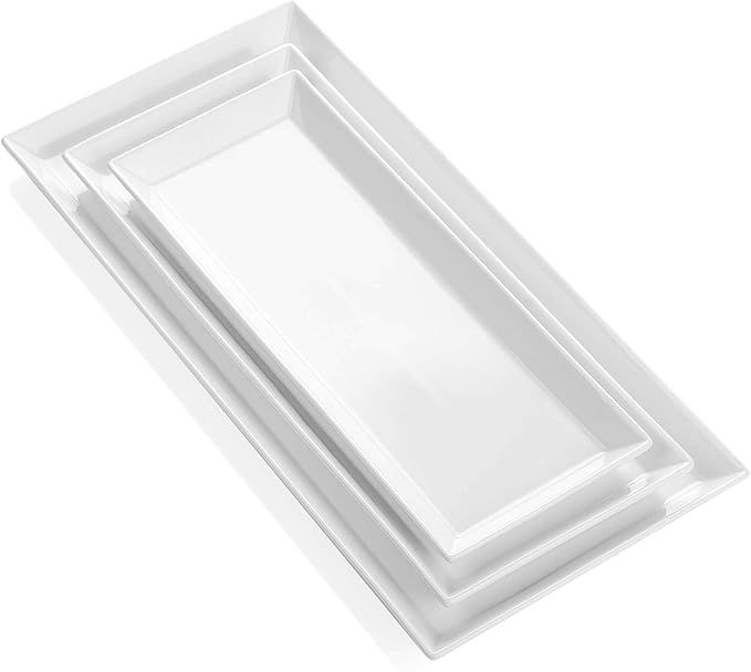 Sweese 2-Pack Porcelain Oval Serving Platters, White High-Grade Durable Professional, White nan 3.0 Count