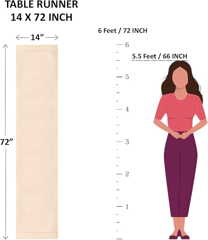 Solino Home Linen Table Runner 72 Inches Long - 100% Pure Linen Caramel Dining Table Runner 14 x 72 Inch for Fall, Autumn, Thanksgiving - Fete