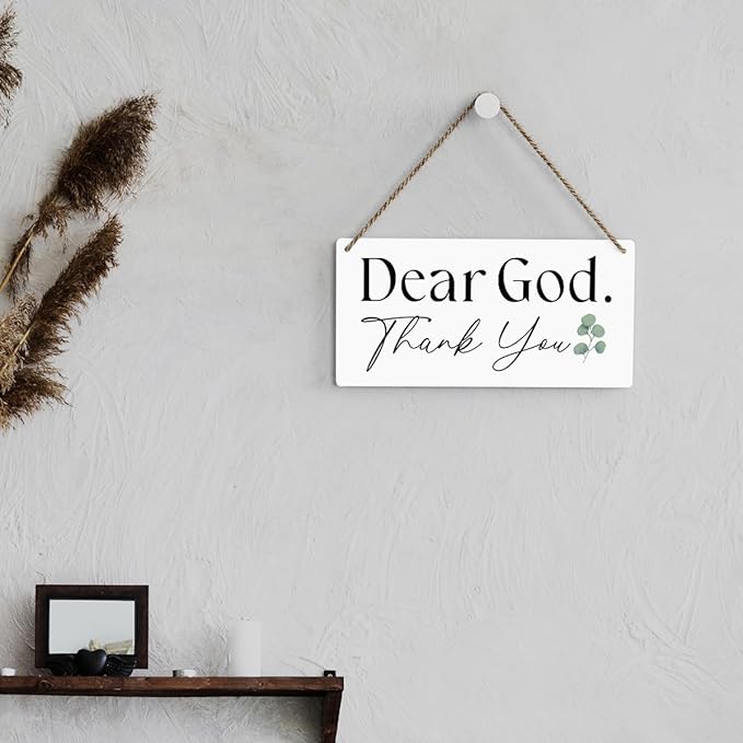 SENJIAN Christian Home Decor Christian Wall Art Rustic Bible Verse Sign Scripture Printed Wood Sign Wall Art Religious Sign for Home Office Bathroom Bedroom